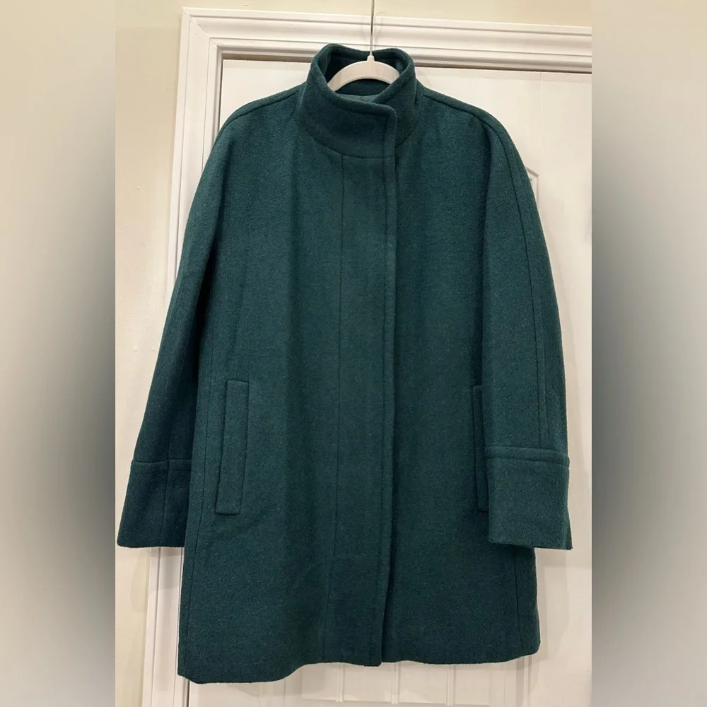 J. Crew NWT Green Wool Blend City Coat Size 8